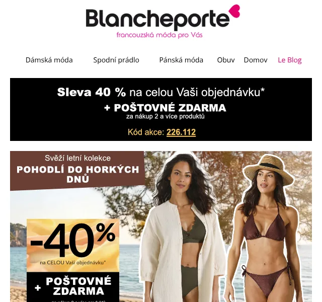 Blancheporte: -40 % letní kolekce – červen 2026 | Nuslet.cz