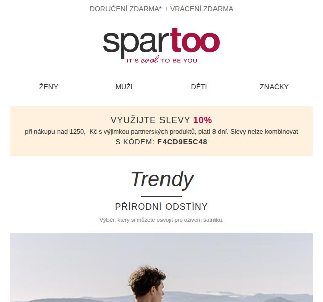Spartoo.cz: 10 % sleva na obuv a módu – duben 2026