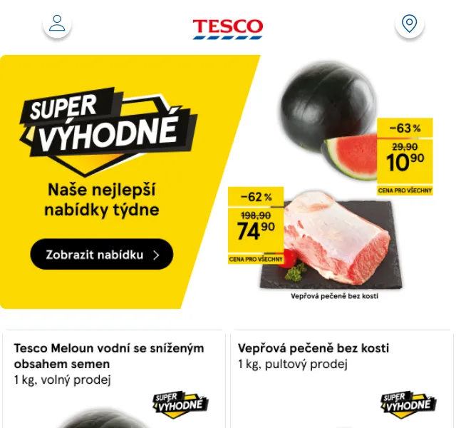 Tesco: Meloun vodní a vepřová pečeně – август 2026 | Nuslet.cz