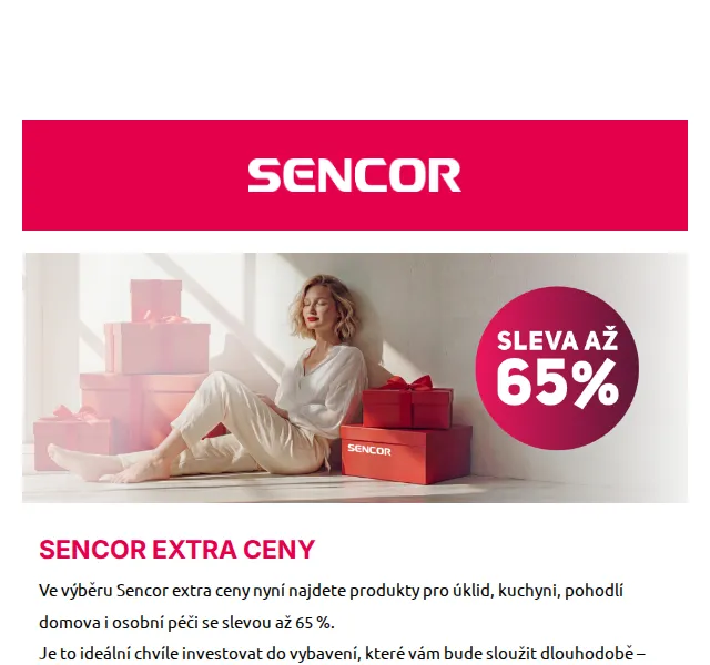 Sencor: Slevy až 65 % na úklid, kuchyni i domácnost – červenec 2026 | Nuslet.cz