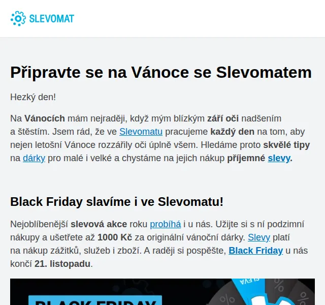 Slevomat: Vánoce s Black Friday – Pobyty, zážitky, sleva až 1000 Kč | listopad 2026 | Nuslet.cz