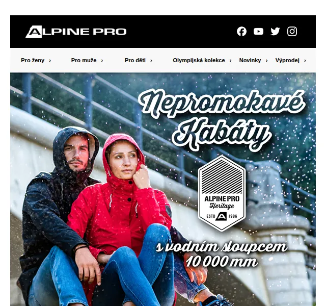 ALPINE PRO: Nepromokavé kabáty podzim 2026 – červenec 2026 | Nuslet.cz