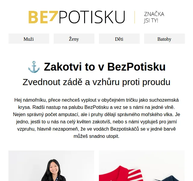 BezPotisku: pruhované tričko a polokošile – červen 2026 | Nuslet.cz