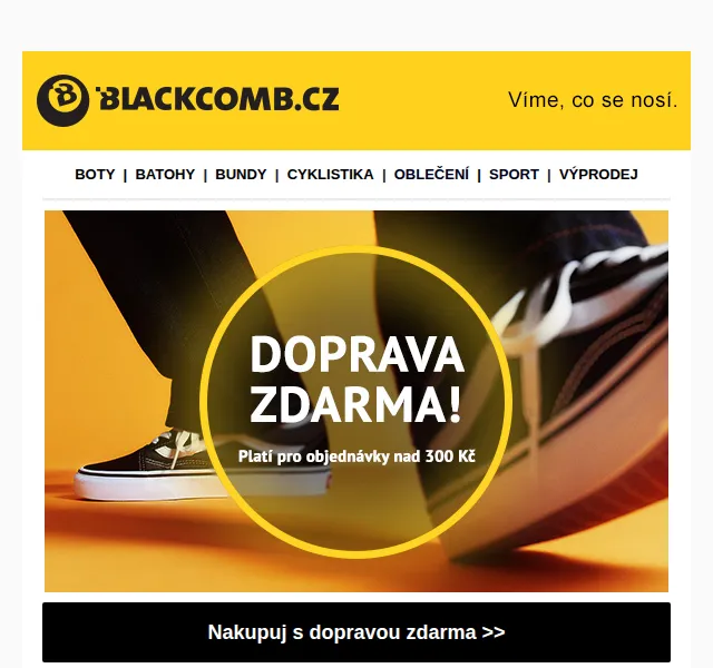 Blackcomb: Doprava zdarma při nákupu nad 300 Kč – červen 2026 | Nuslet.cz