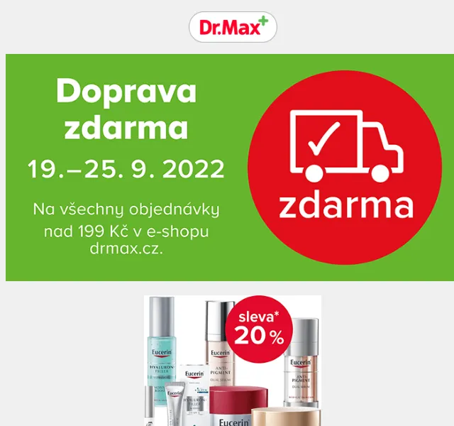 Dr.Max: Doprava ZDARMA + extra slevy – září 2022 | Nuslet.cz