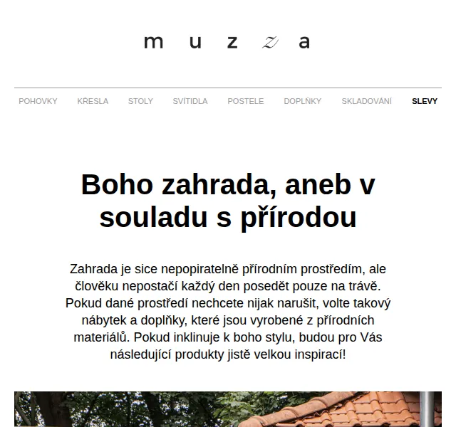 MUZZA: Boho zahrada nábytek – červen 2026 | Nuslet.cz
