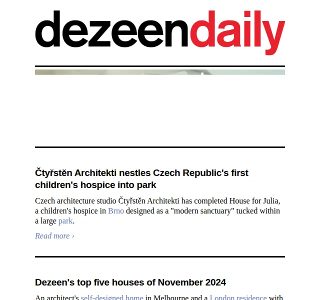 Dezeen Daily: Nejlepší architektura měsíce – Listopad 2024 | Nuslet.cz