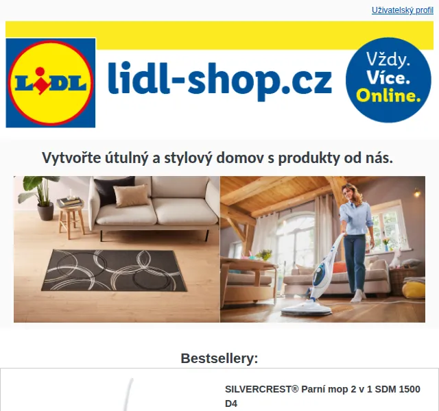 Lidl: Výprodej parního mopu a nábytku – červen 2026 | Nuslet.cz