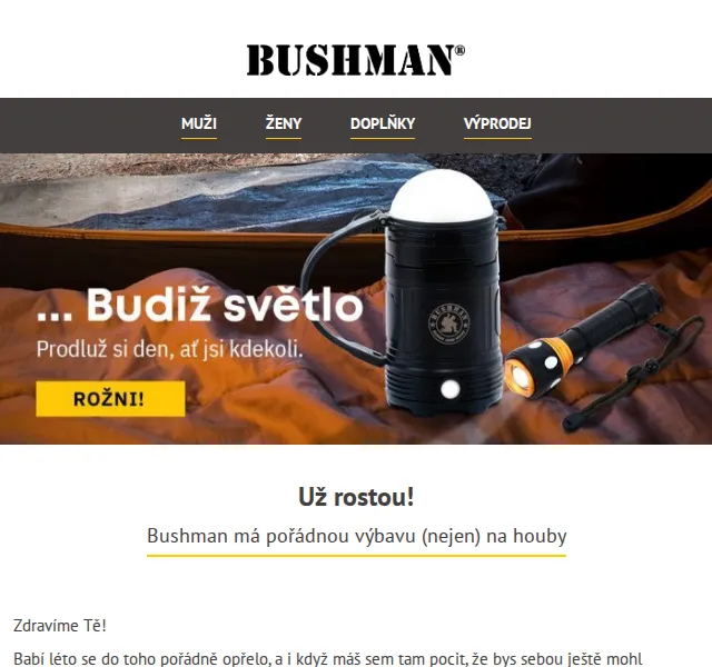 BUSHMAN: sleva 15 % na outdoor v červnu 2026 | Nuslet.cz
