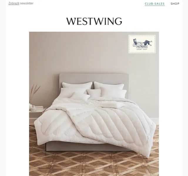 Westwing: MyAlpaca textilie a další kampaně – červenec 2026 | Nuslet.cz