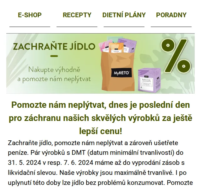 MyKETO: Zachraňte jídlo se slevou až 69 % – červenec 2026 | Nuslet.cz