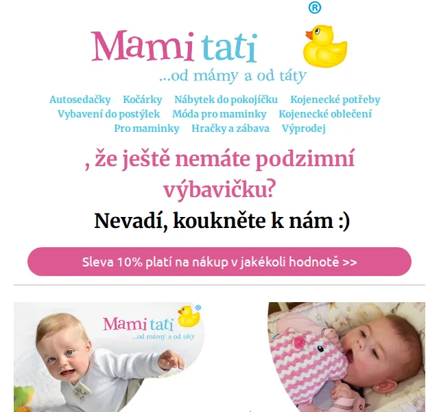 Mamitati.cz: Sleva 10 % na podzimní výbavičku – červenec 2026 | Nuslet.cz