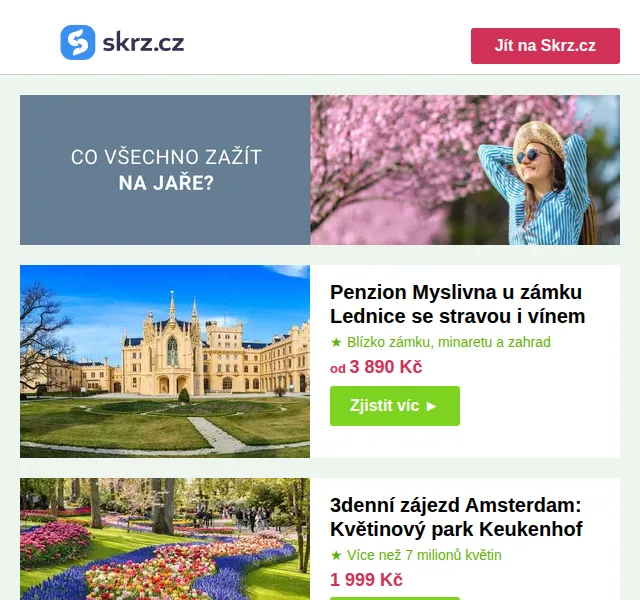 Skrz.cz: Zájazdy a pobyty na jaro 2026 – červen 2026 | Nuslet.cz