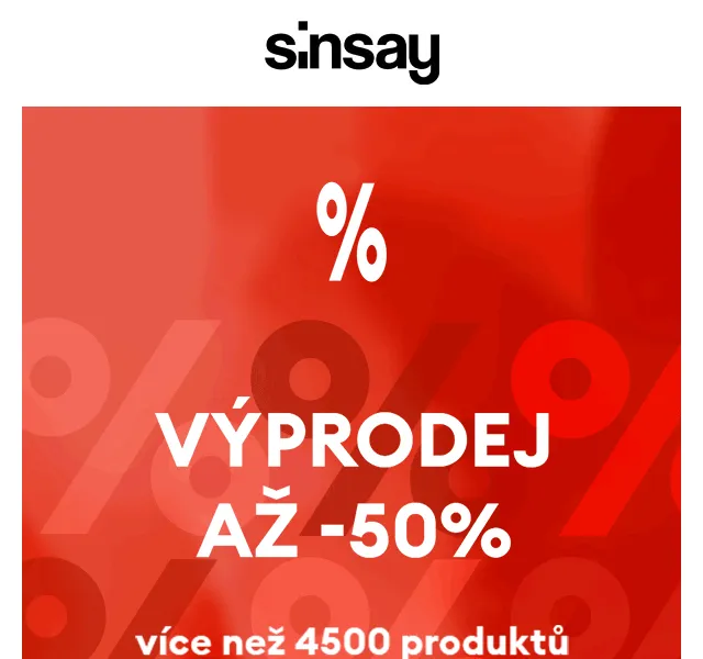 Sinsay: Výprodej až -50 % na 4500+ produktů – červenec 2026 | Nuslet.cz
