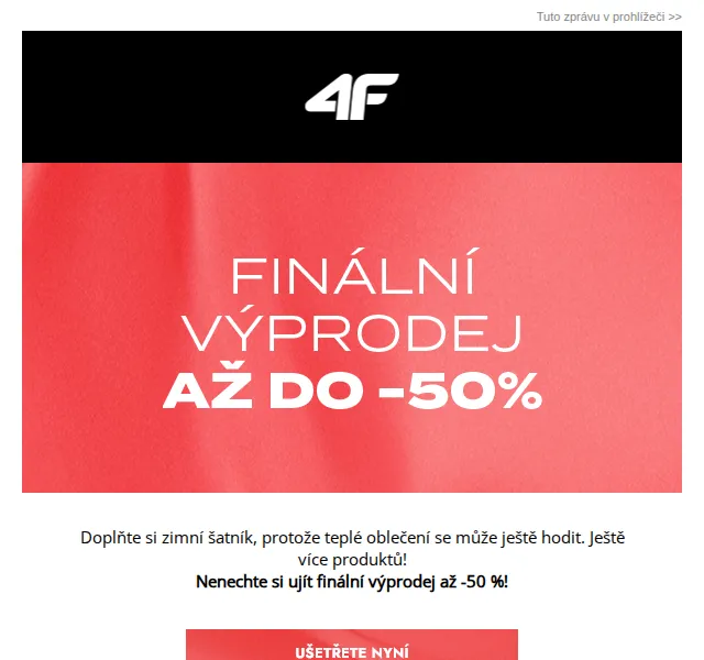 4Fstore: Finální výprodej až -50 % – červenec 2026 | Nuslet.cz