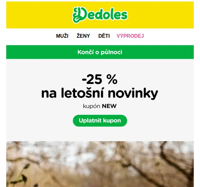Dedoles.cz: 25% sleva na letošní novinky – červenec 2026 | Nuslet.cz