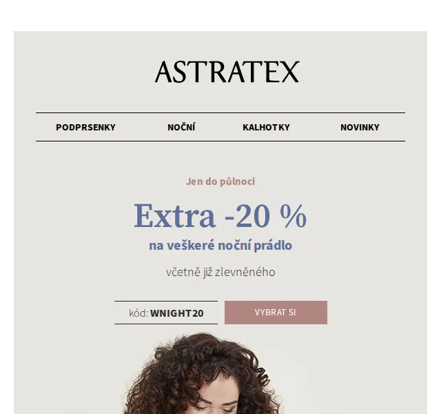 Astratex.cz: 20% sleva na noční prádlo + doprava zdarma – červen 2026 | Nuslet.cz