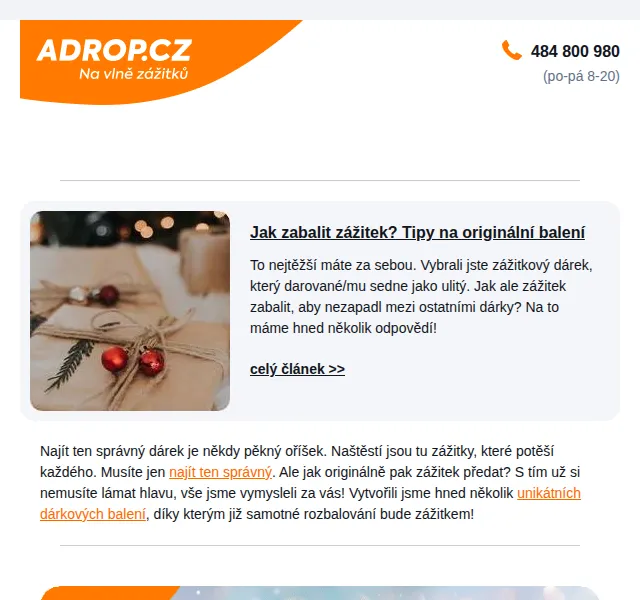 Adrop: Zážitkové dárky v originálním balení – červenec 2026 | Nuslet.cz