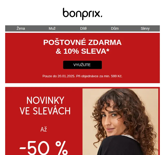 Bonprix: Poštovné zdarma a 10% sleva – červenec 2026 | Nuslet.cz