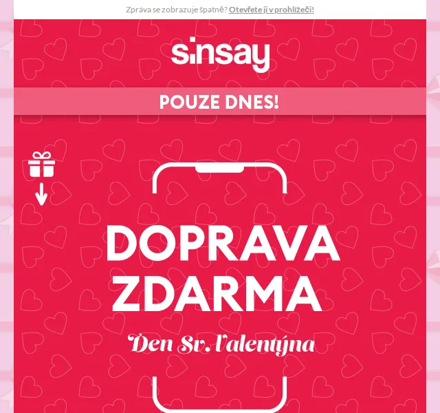 Sinsay: Valentýnská Doprava zdarma – červenec 2026 | Nuslet.cz