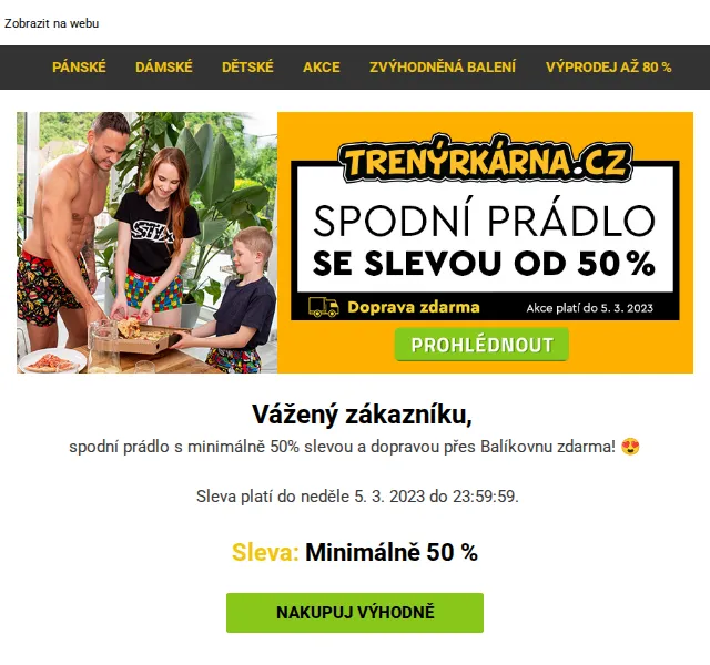 Lukáš z Trenýrkárna.cz: Minimálně 50% sleva na prádlo – červen 2026 | Nuslet.cz