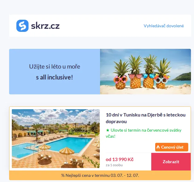 Vánoce na Skrz: Moře s all inclusive do 14 000 Kč – červenec 2026 | Nuslet.cz