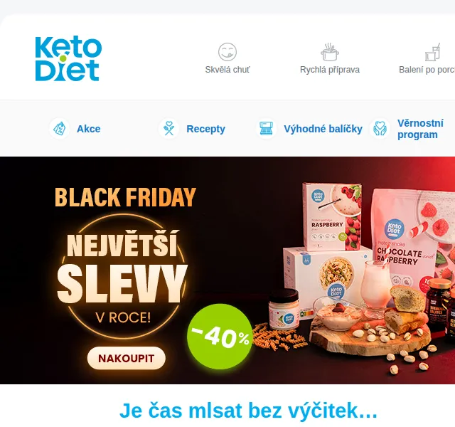 KetoDiet: Black Friday sleva 40 % – listopad 2025 | Nuslet.cz