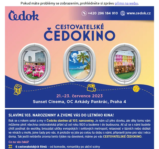 Čedok: 103. narozeniny a letní kino – červenec 2026 | Nuslet.cz