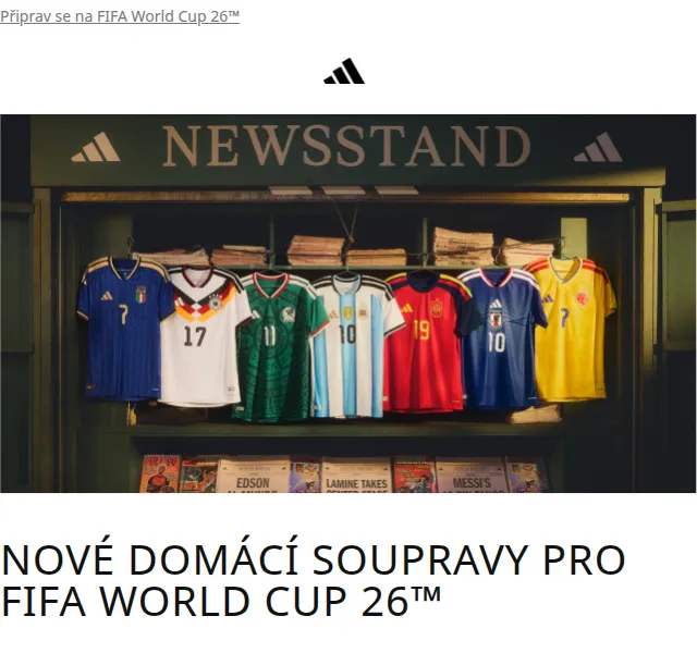 Adidas: Nové domácí soupravy pro FIFA World Cup 26™ – červenec 2026 | Nuslet.cz