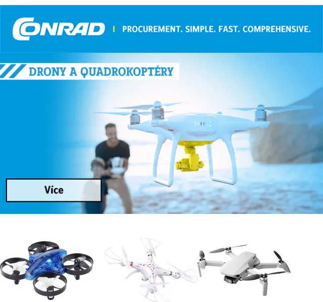 Conrad Electronic: Drony DJI, testovací technika a slevy – červen 2026 | Nuslet.cz