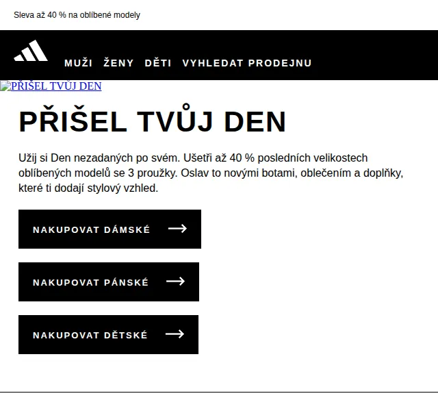 adidas: Sleva až 40 % na oblíbené modely – červen 2026 | Nuslet.cz