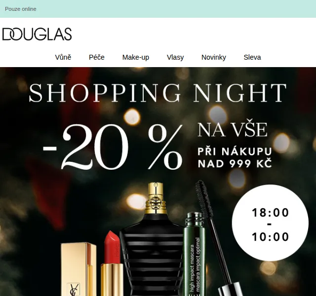 Douglas CZ: 20% sleva na Shopping Night – červenec 2026 | Nuslet.cz