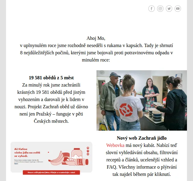 Petra ze Zachraň jídlo: Výroční shrnutí proti plýtvání – červenec 2026 | Nuslet.cz