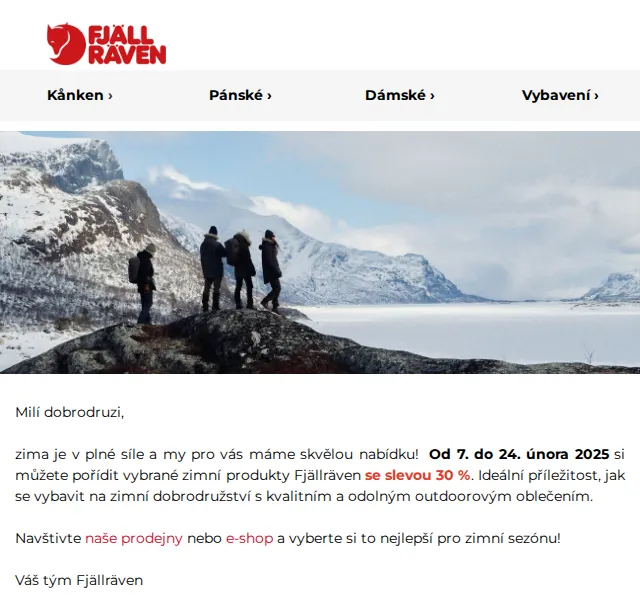 Fjallraven-shop: Sleva 30 % na zimní kolekci – červenec 2026 | Nuslet.cz