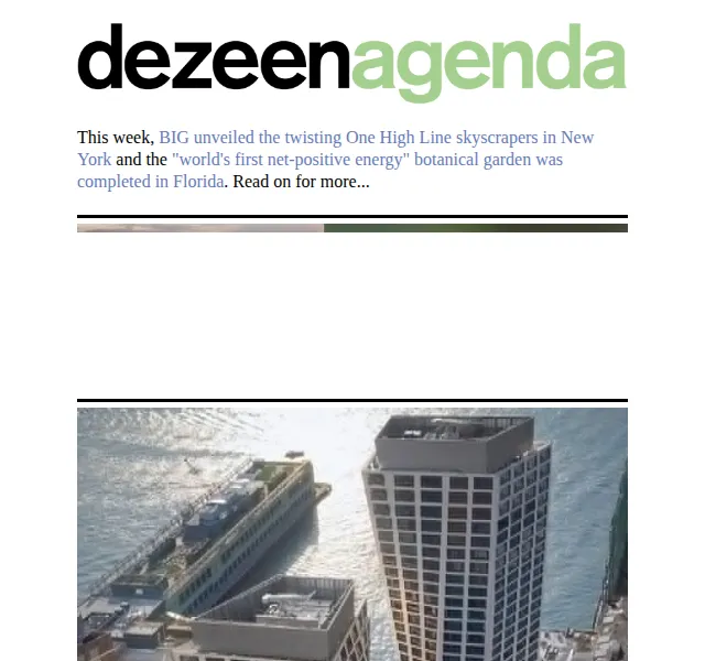 Dezeen Daily: BIG dokončil One High Line – červenec 2026 | Nuslet.cz