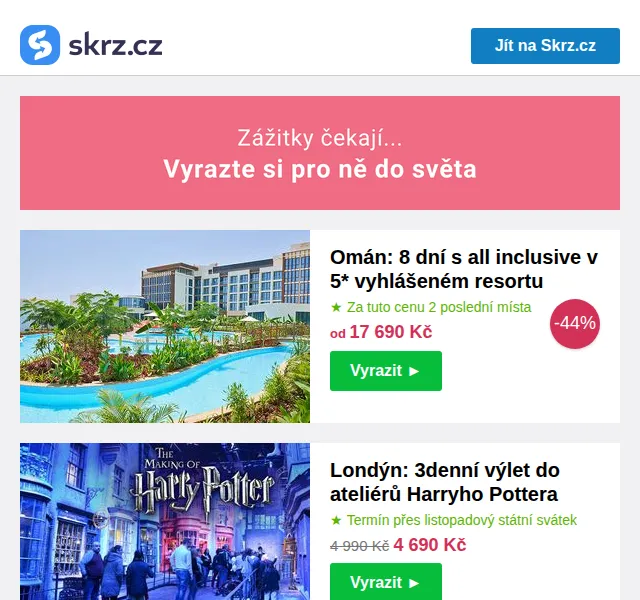 Skrz: Zanzibar, Santorini, Omán – slevy až -52 % na dovolenou – červen 2026 | Nuslet.cz