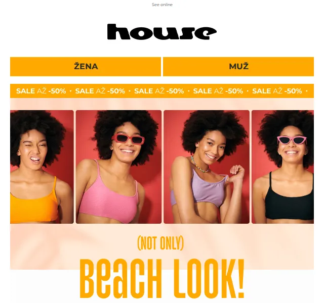 HOUSE: (Not only) beach look – sleva až 50 % – červen 2026 | Nuslet.cz