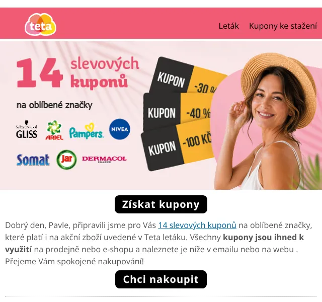 Teta drogerie: 14 slevových kuponů – červen 2026 | Nuslet.cz