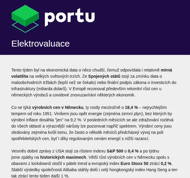Portu.cz: Investice a elektromobilita – červen 2026 | Nuslet.cz