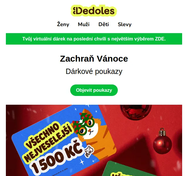 Dedoles.cz: Dárkové poukazy a ponožky k Vánocům – červenec 2026 | Nuslet.cz