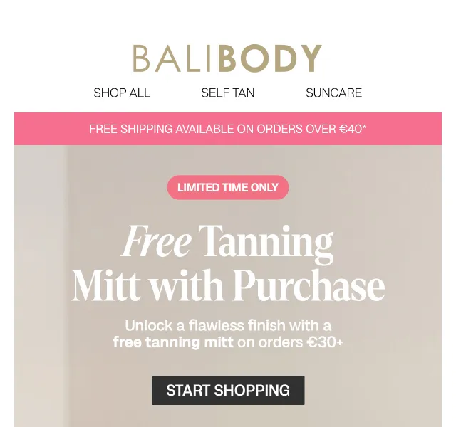 FREE Luxe Tanning Mitt na objednávky nad €30