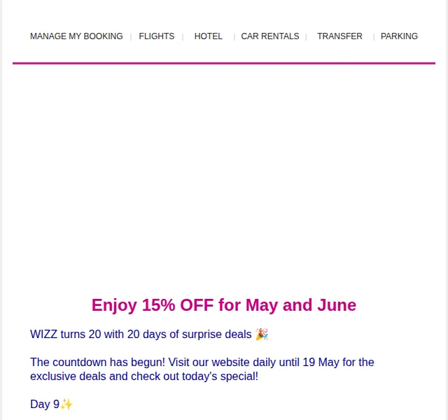 Wizz Air: 15% sleva na letenky – červenec 2026 | Nuslet.cz