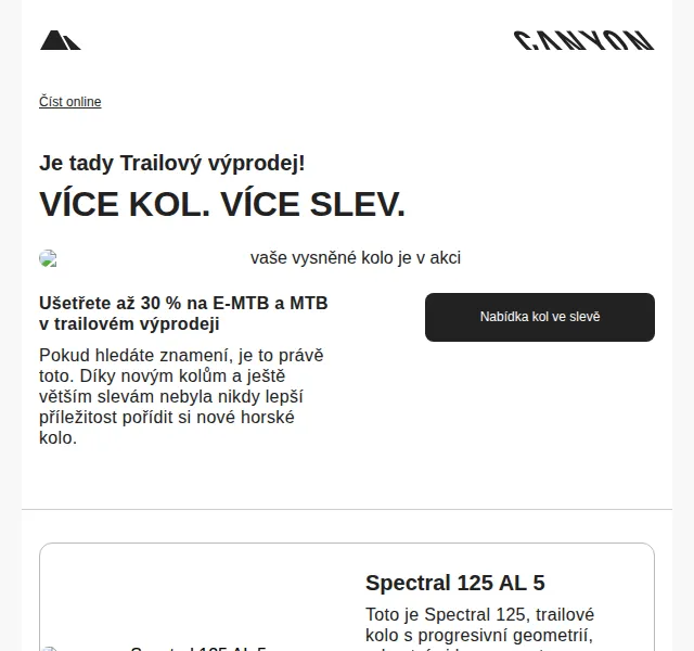 Canyon Bicycles: Trailový výprodej se slevami až 30 % – červen 2026 | Nuslet.cz