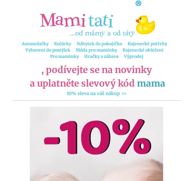 Mamitati.cz: Sleva 10 % na novinky – červenec 2026 | Nuslet.cz