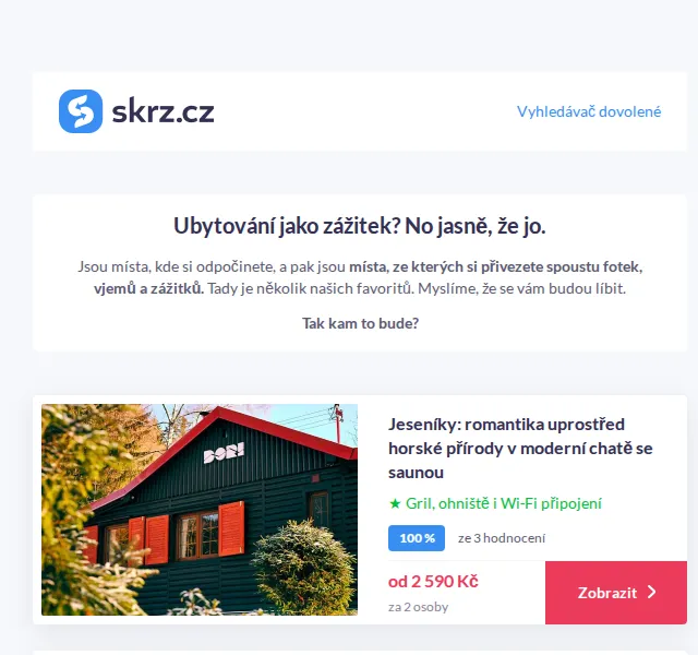 Vánoce na Skrz: výjimečné ubytování na léto 2026 – červenec 2026 | Nuslet.cz