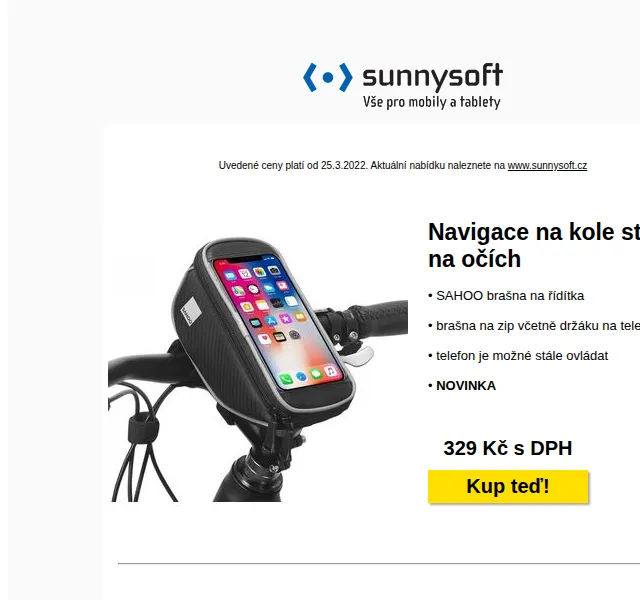Sunnysoft: Xiaomi a SAHOO brašny na kolo od 329 Kč – červen 2026 | Nuslet.cz