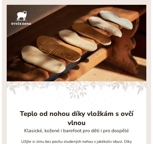 Ovečkárna: Vložky do bot s ovčí vlnou už od 59 Kč – červenec 2026 | Nuslet.cz