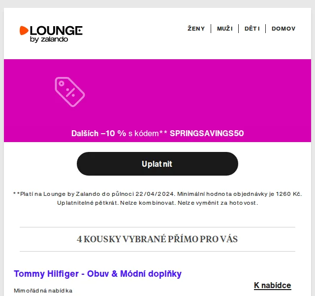 Lounge by Zalando: Tommy Hilfiger sleva až 75 % – červenec 2026 | Nuslet.cz