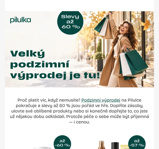 Pilulka.cz: podzimní výprodej – slevy až 60 %