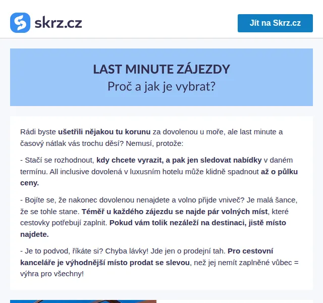Vánoce na Skrz: Last minute zájezdy od 5 799 Kč – červenec 2026 | Nuslet.cz
